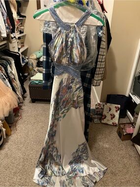 Formal silk multicolored mermaid style dress!